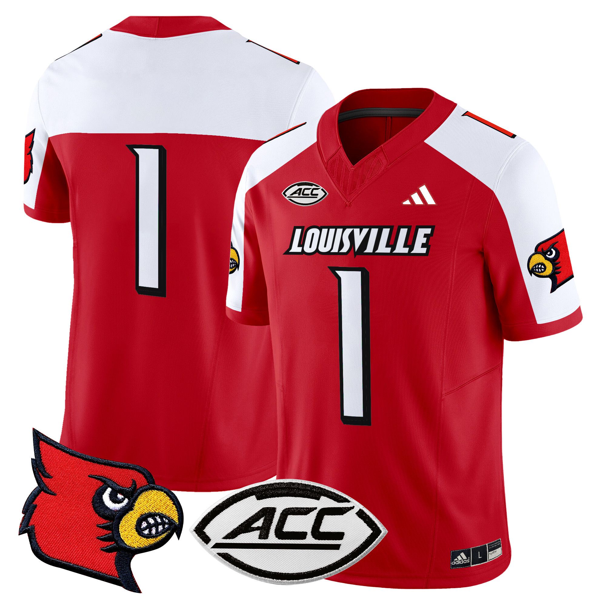 Men Louisville Cardinals #1 No Name Red 2024 Vapor Limited NCAA Jersey->more ncaa teams->NCAA Jersey